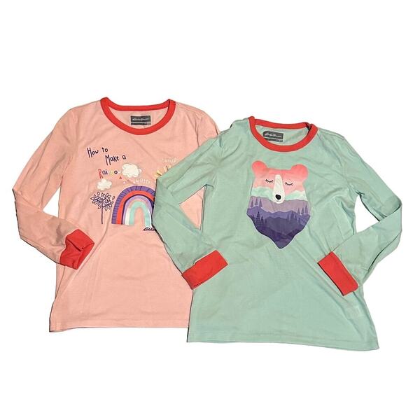 Eddie Bauer Bundle of Two (2) Pajama Tops Girls L Large 14-16 - Picture 1 of 5